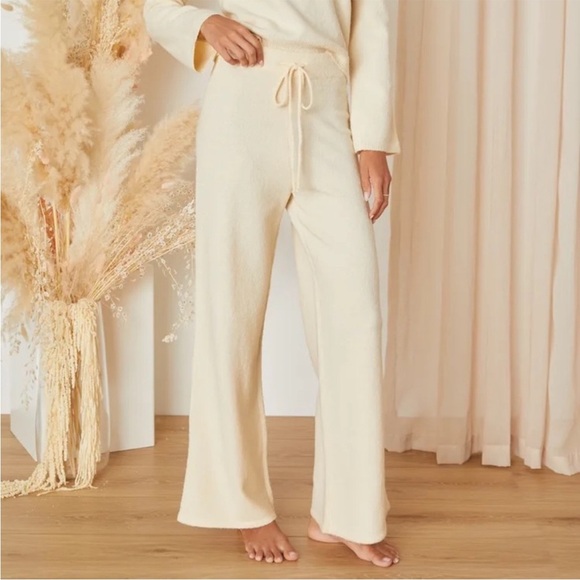 NWT Wide Leg Sweater Pants | Oatmilk - Picture 1 of 3